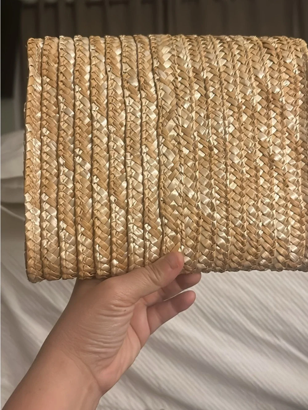 Woven Straw Crossbody Bag - Natural Tan
